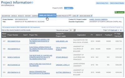Similar projects search results