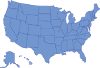 Map of United States showing Biostatistics Predoctoral Research Training Program Institutions