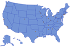 Map of United States showing Medical Scientist Training Program (MSTP) Institutions